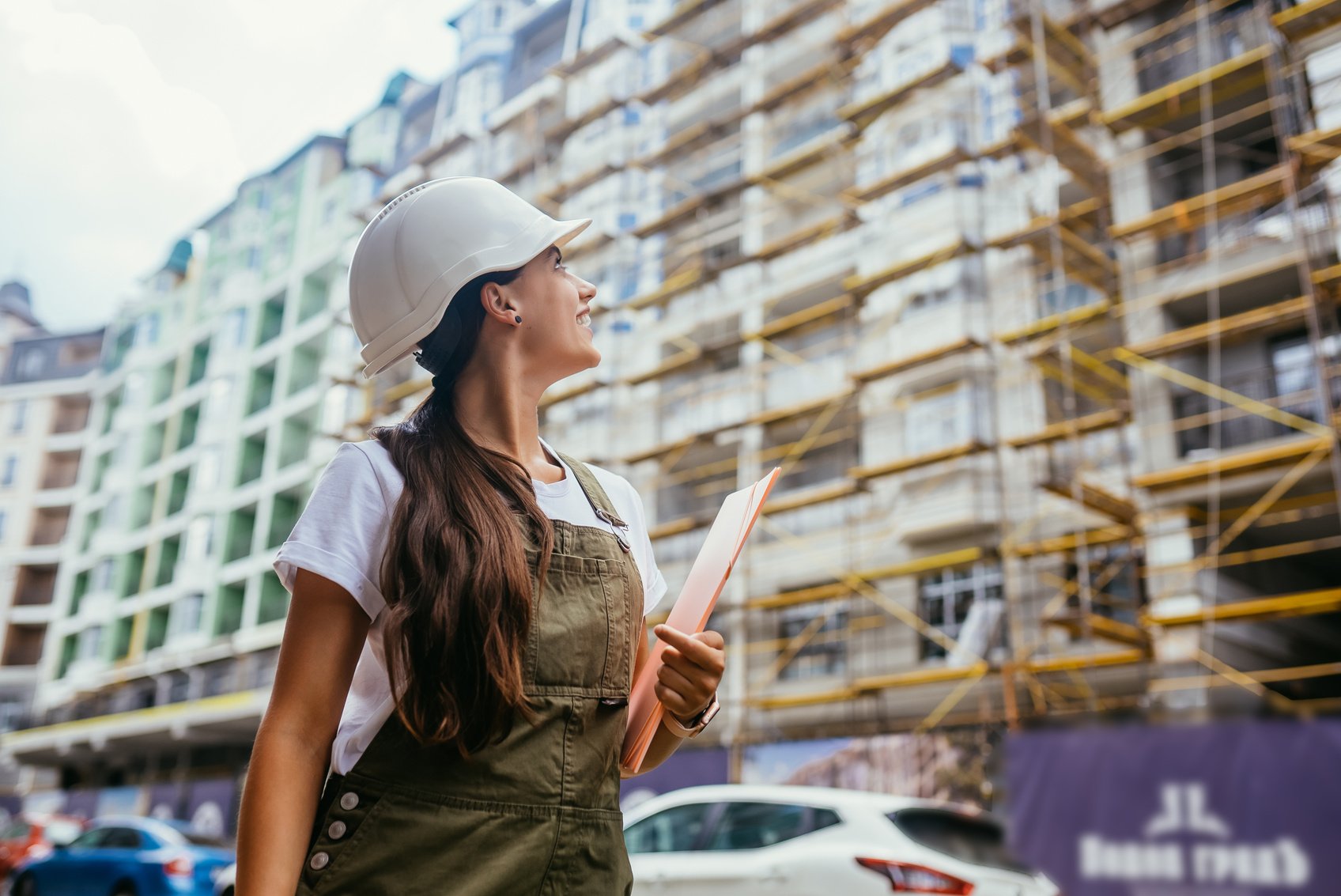 Woman Construction Engineer. Woman Construction Engineer Concept